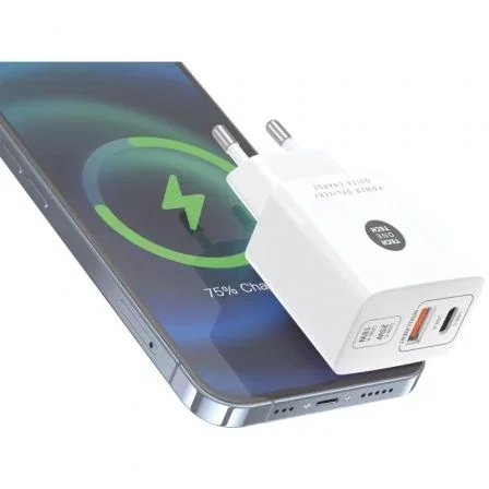 Tech One Tech Cargador Pared TEC2267 25W USB-C y USB-A Blanco